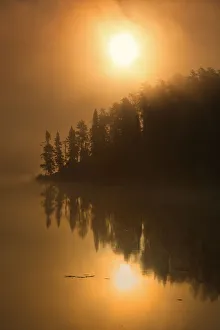 Images Dated 19th March 2019: Canada, Ontario, Kenora. Isabel Lake in fog at sunrise. Credit as