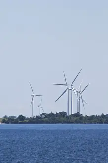Kingston Prints: Canada, Ontario, Kingston. Wind turbines on Wolf Island located on Lake Ontario