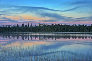 Reed Prints: Canada, Ontario, Longlac. Sunrise on Klotz Lake. Credit as