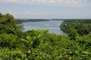 Riverfront Prints: Canada, Ontario, Niagara on the Lake. overview of the Niagara river & the Niagara