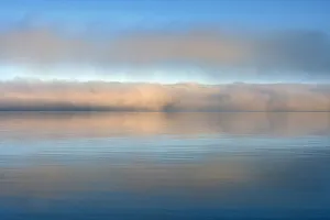 Lake Superior Prints: Canada, Ontario, Rossport. Fog on Lake Superior at sunrise