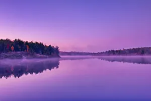 Sudbury Prints: Canada, Ontario, Sudbury. Dawn light on Lake Laurentian