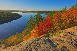 Canada Prints: Canada, Ontario, Sudbury. Lake Laurentian Conservation Area in autumn
