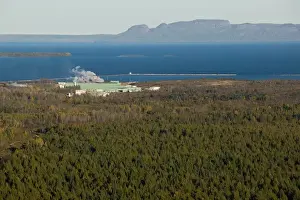 CANADA-Ontario-Thunder Bay: Paper Mill & Lake Superior from Mt. Mackay