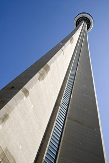 Canada, Ontario, Toronto. View looking up at CN Tower, worlds tallest structure of 1, 815 feet