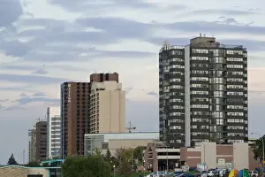 Detroit Prints: CANADA-Ontario-Windsor: City Skyline along Detroit River / Late Afternoon