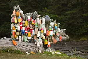 Images Dated 12th September 2014: Canada, Pacific Rim National Park Reserve; West Coast Trail, Fishing float collection
