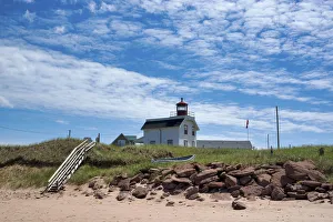 Prints of Canada, Prince Edward Island. Cousins Shore Beach, lighthouse Images Dated 2019 January: Canada, Prince Edward Island. Cousins Shore Beach, lighthouse