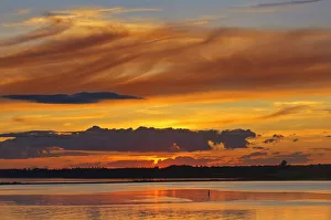 Images Dated 15th March 2018: Canada, Prince Edward Island, Wood Islands. Sunset over Northumberland Strait