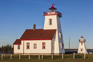 Images Dated 9th April 2019: Canada, Prince Edward Island, Wood Islands Lighthouse at sunset