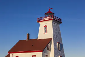 Images Dated 9th April 2019: Canada, Prince Edward Island, Wood Islands Lighthouse at sunset