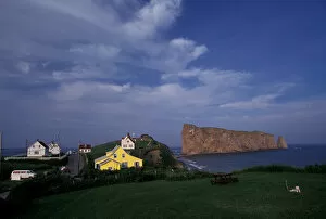 Images Dated 14th June 2005: Canada, Quebec, Gaspe. Town of Perce, Perce Rock