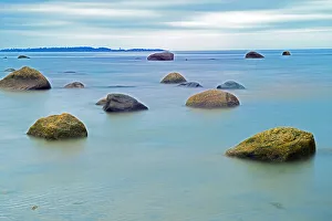 Canada Prints: Canada, Quebec, Gulf of St. Lawrence. Rocks along the shoreline