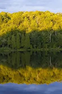Shade Prints: Canada, Quebec, Lake Long Pond. Sunset on pond scenic