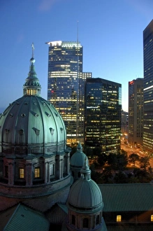 Canada, Quebec, Montreal. Downtown Montreal, Mary Queen of the World Cathedral dome