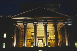 Corinthian Prints: Canada, Quebec, Montreal, Montreal, building with corinthian columns at night