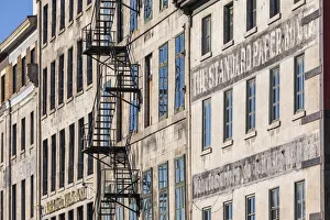 Old Port Prints: Canada, Quebec, Montreal. The Old Port, buildings along Rue de la Commune