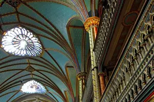 Carve Prints: Canada, Quebec, Montreal. Ornate interior of Notre Dame Basilica (aka Basilique Notre-Dame-du-Montreal)