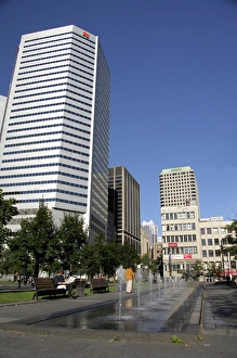 Pedestrian Prints: Canada, Quebec, Montreal. Victoria Square. IMAGE RESTRICTED: Not available to US