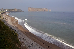 Canada, Quebec, Perce. St. Lawrence River, Perce Rock. IMAGE RESTRICTED: Not available