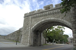 Canada, Quebec, Quebec City. Upper Town, historic walled city, St. Louis Arch. IMAGE RESTRICTED