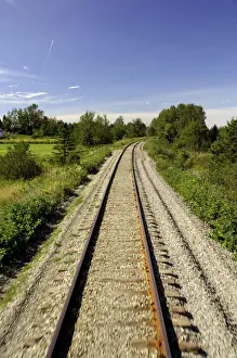 Canada, Quebec. VIA Rail Canada train The Chaleur between Montreal & Gaspesie