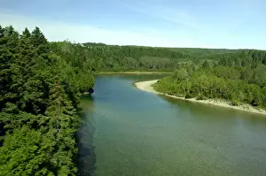 Canada, Quebec. VIA Rail Canada train The Chaleur between Montreal & Gaspesie