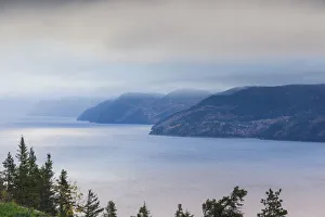 Images Dated 16th October 2017: Canada, Quebec, Ste-Rose-du-Nord. Elevated view of Saguenay Fjord