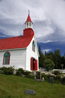 Tadoussac Prints: Canada, Quebec, Tadoussac. Petite Chapelle, oldest wooden church in Canada, c. 1747