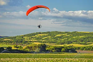 Sport Prints: Canada, Saskatchewan, Craven. Hang gliding in Qu Appelle Valley