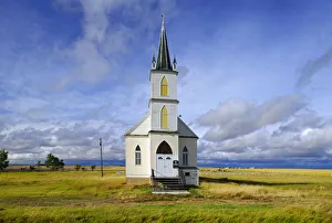 Lutheran Prints: Canada, Saskatchewan, Droxford. Zion Lutheran Church on prairie