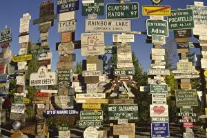 Watson Lake Prints: Canada, Yukon Territory. A signpost forest at Watson Lake