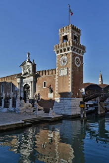 Carnival Prints: Canal and bridge in front of the Arsenal, Venice Italy
