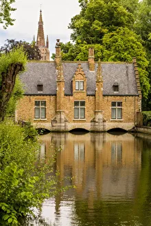 Belgium Prints: Canal scene, Bruges, West Flanders, Belgium