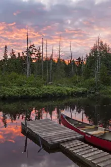 Northern Forest Prints: Canoe next to the Cold Stream deadwater above Upper Cold Stream Falls