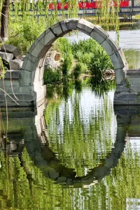 Images Dated 20th May 2011: Canqiao Ruined Bridge Yuanming Yuan Old Summer Palace Willows Beijing China Last