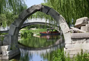Dynasty Prints: Canqiao Ruined Bridge Yuanming Yuan Old Summer Palace Willows Beijing China Last