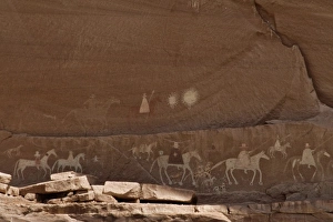 Reservation Prints: Canyon de Chelly, Arizona, United States. Navajo Nation. Old petroglyphs and ruins
