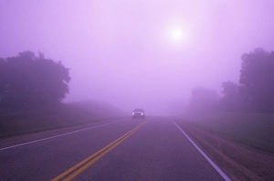 Hazard Prints: Car driving in fog