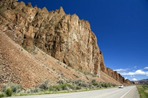 High Way Prints: Car traveling on Idaho State Highway 75 near Challis, Idaho