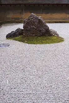 Images Dated 21st June 2012: The carefully placed rocks and raked gravel gardens of the Zen garden of Ryoan-Ji Temple in Kyoto