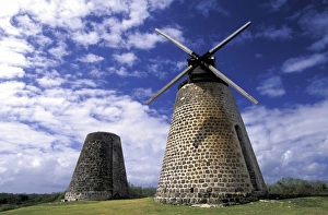 Caribbean, Antigua. Bettys Hope, islands first suger plant, windmill exterior