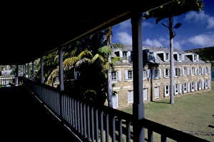 Antigua Prints: Caribbean, Antigua. Historic Nelsons Dockyard, Copper and lumber store hotel