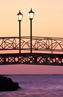 Oranjestad Prints: Caribbean, Aruba, Oranjestad, Bridge at sunset