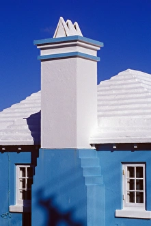 Caribbean, Bermuda, City of Hamilton, turn-of-the-century buildings in bright pastel