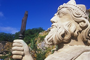 Neptune Prints: Caribbean, Bermuda, Royal Naval Dockyard, Bermuda Maritime Museum, Keep Yard. Statue
