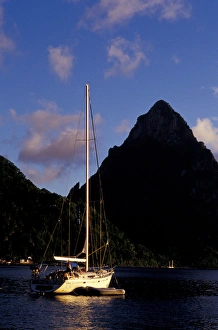 Caribbean, BWI, St. Lucia, Caribbean Pitons