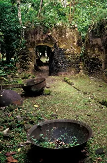 Images Dated 22nd April 2005: Caribbean, BWI, St. Lucia, French Mill ruins at Anse Mamin, Anse Chastenet