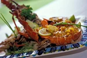 Images Dated 22nd April 2005: Caribbean, BWI, St. Lucia, Lobster, Ti Kaye Resort, Anse Cochon