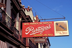 Tobacco Prints: Caribbean, Cuba, Havana. Cigar shop sign
